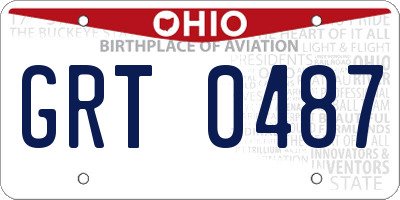 OH license plate GRT0487