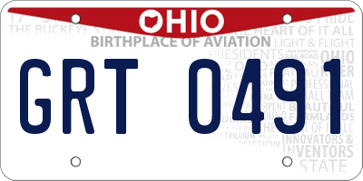 OH license plate GRT0491