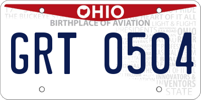 OH license plate GRT0504