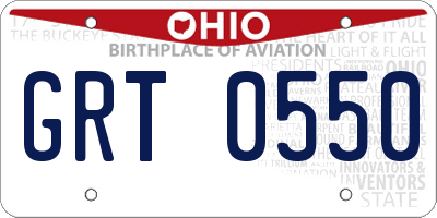 OH license plate GRT0550