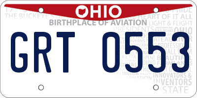 OH license plate GRT0553