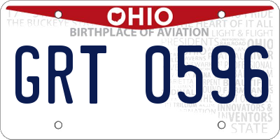 OH license plate GRT0596