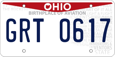 OH license plate GRT0617