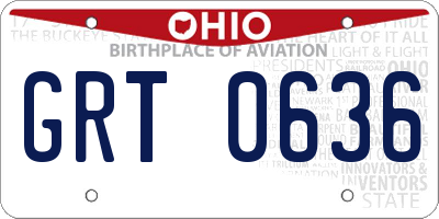 OH license plate GRT0636