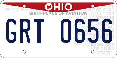 OH license plate GRT0656