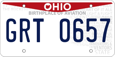 OH license plate GRT0657