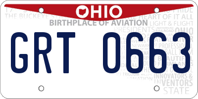 OH license plate GRT0663