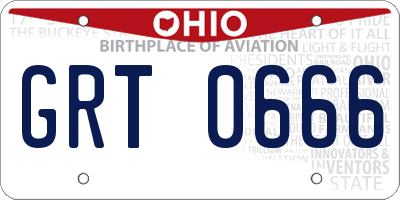 OH license plate GRT0666