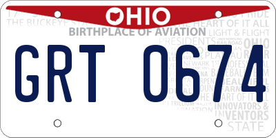 OH license plate GRT0674