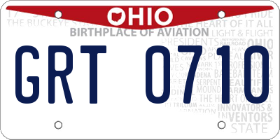 OH license plate GRT0710