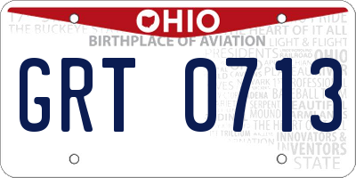 OH license plate GRT0713