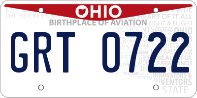 OH license plate GRT0722