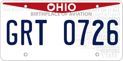 OH license plate GRT0726