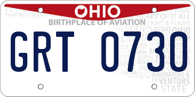 OH license plate GRT0730