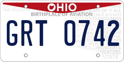 OH license plate GRT0742