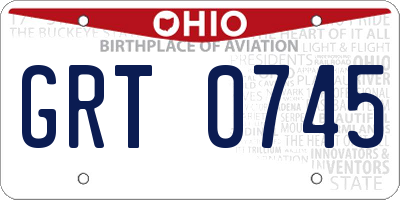OH license plate GRT0745