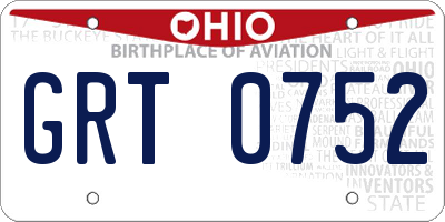 OH license plate GRT0752