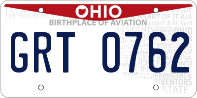 OH license plate GRT0762