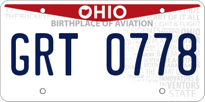 OH license plate GRT0778
