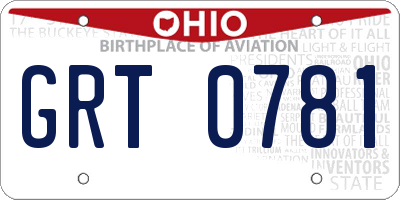 OH license plate GRT0781