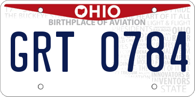 OH license plate GRT0784