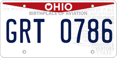 OH license plate GRT0786