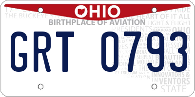 OH license plate GRT0793