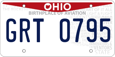 OH license plate GRT0795