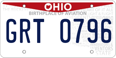OH license plate GRT0796