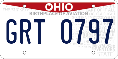 OH license plate GRT0797