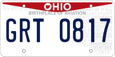 OH license plate GRT0817