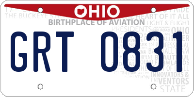OH license plate GRT0831