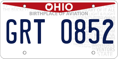 OH license plate GRT0852