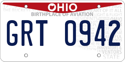 OH license plate GRT0942