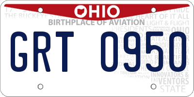 OH license plate GRT0950
