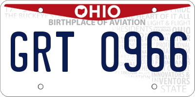 OH license plate GRT0966