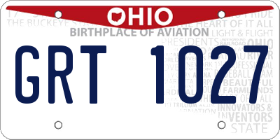 OH license plate GRT1027