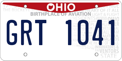 OH license plate GRT1041