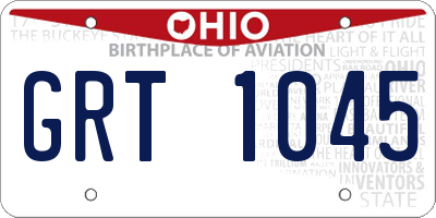 OH license plate GRT1045