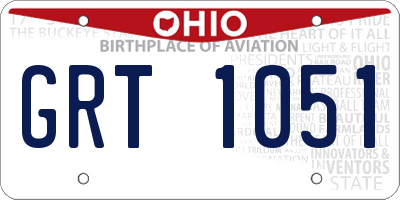 OH license plate GRT1051