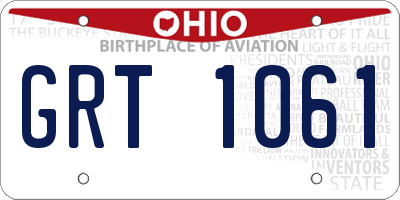 OH license plate GRT1061