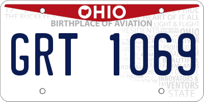 OH license plate GRT1069