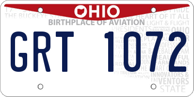 OH license plate GRT1072