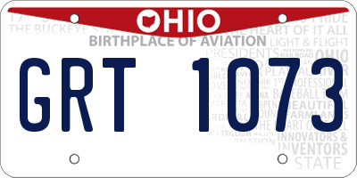 OH license plate GRT1073