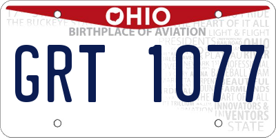 OH license plate GRT1077