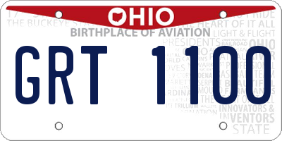 OH license plate GRT1100