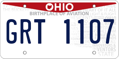 OH license plate GRT1107