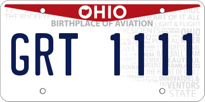 OH license plate GRT1111