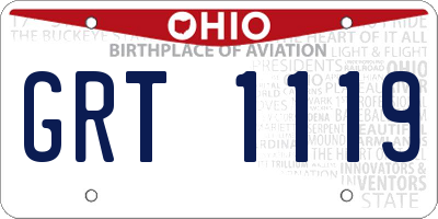 OH license plate GRT1119