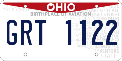 OH license plate GRT1122